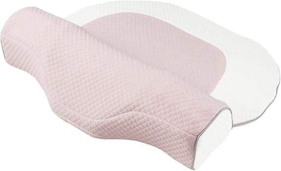neck pillow， Side Sleeper Pillows for Adults, Neck for Pain Relief Sleeping, Massage Magnets Cervical Pillow for Ergonomic Detachable Cober with Zipper(Pink)