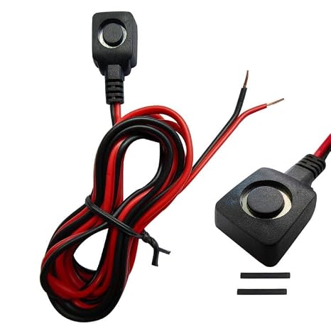 12V 24V Momentary Push Button Switch, 0.5M Pre-Wired Cable and Double-Sided Tape for Easy Installaton