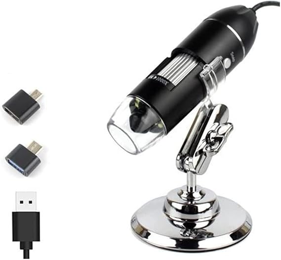 Microscope 1000X /1600X LED USB Digital Microscope Portable Electronic Camera Microscopio(USB mini Bracket,1600X)