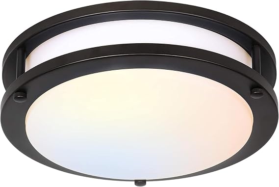 hykolity 10 inch Flush Mount LED Ceiling Light Fixture,17W,1100LM,5CCT | 2700K/3000K/3500K/4000K/5000K Adjustable Ceiling Lights,Oil Rubbed Bronze Dimmable Lighting for Hallway,Bathroom,Kitchen