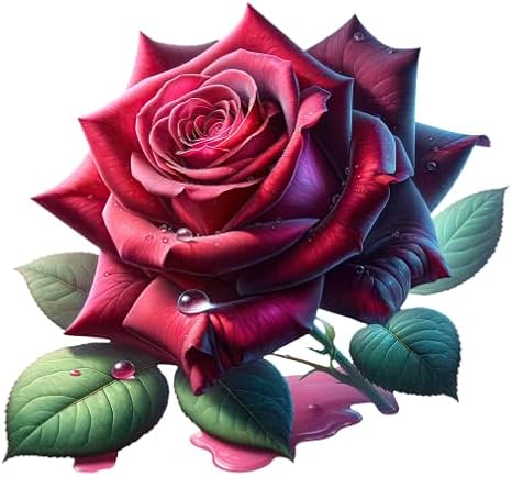 Red Rose Vinyl Decals, Big Flower Stickers Toilet Wall Floral Decor 20cm 7cm