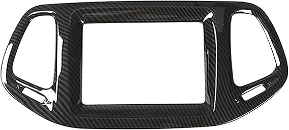 Car Navigation Control Panel Decoration Frame Cover Trim Stickers Accessories Compatible for Jeep -Compass 2017 2018 2019 2020(8.4inch Carbon Fiber)