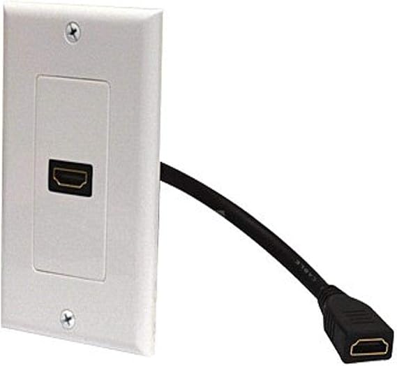STEREN 526-101WH HDMI Wall Plate & Pigtail, white