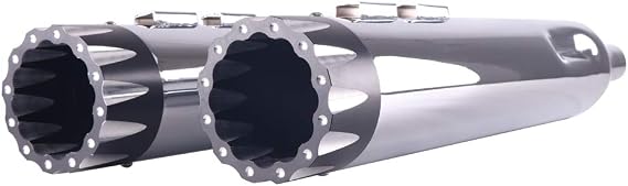 SHARKROAD Chrome 4.5 Inch Slip Ons Muffler Exhaust For Harley Touring 2017-UP, Harley Muffler for Street Glide, Road Glide, Road King, Electra Glide with 26CB Tips