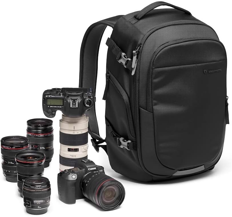 Manfrotto Gelişmiş Fast III Profesyonel Kamera Sırt Çantası, RefleksAynasız, Lensler ve Dizüstü Bilgisayarlı, Değiştirilebilir Yastıklı Bölücüler, Yan Erişim, Tripod Montajlı, siyah, M, Dişli III M