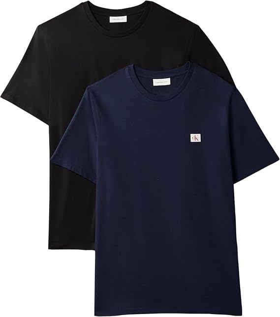 Calvin Klein SS 30S WOVEN LABEL TEE 2PK Shirt Erkek