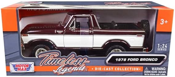 Motor Max 1978 Ford Bronco Ranger XLT w/Spare Tire, Brown 79372-1/24 Scale Diecast Car