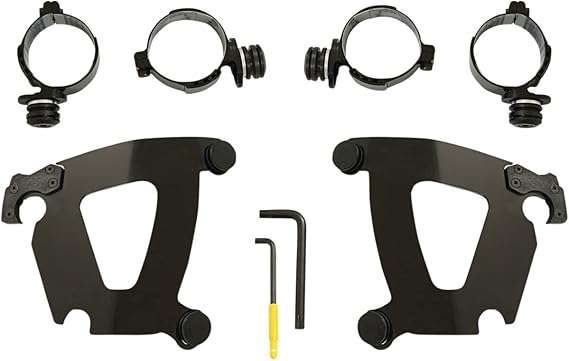 Memphis Shades Black Trigger Lock Mount Kit for Road Warrior Fairing Compatible for Harley Davidson Softail Fat Bob-FXFB 2018-2019 - Black