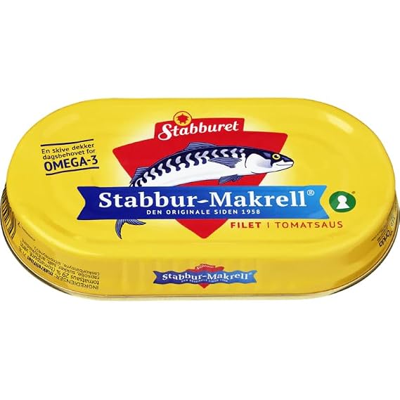 Stabburet Smoked Mackerel in Tomato Sauce (170g) - Wild-Caught & Delicious