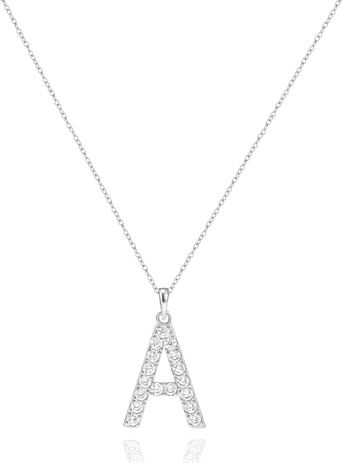 Tarsus Initial Cubic Zirconia Necklace for Women Teens