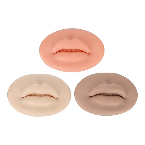 3D Fake Practice Lips, 3 Pcs 3D Silicone Lips Soft for Tattoo Training