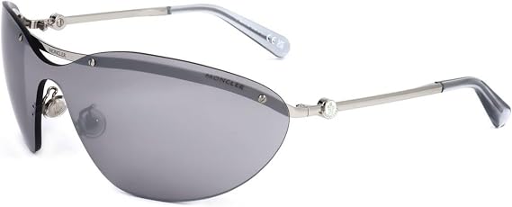Moncler Sunglasses ML 0255 Carrion 16C Silver, Ice Gray/Silver Mirror