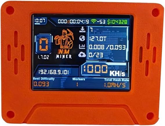 Upgraded 1000Kh/S BTC Solo Miner NerdMinerV2 Bitcoin Crypto Miner 2.8 Inch Touchscreen Mining Device Lottery