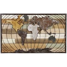 Aspire Decor Marco World Map Wall Decor, Brown