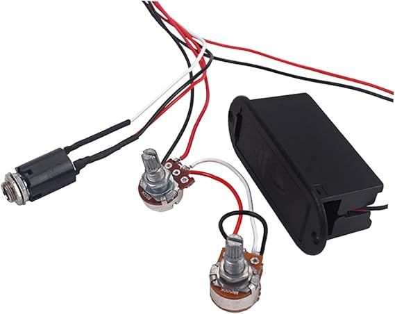Totority 2 Band Equalizer Eq Preamp Circuit for Active Bass Pickup Volume Tone Control Harness Guitar Tone Control Wiring Harness Pickup Set