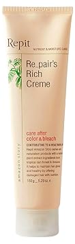 Repit Rich Creme Hair Essence Repair for Damaged, Colored & Bleached Hair | Post-Color & Bleach Care, Daily Use Leave-In Treatment, 150g | RepitUSA