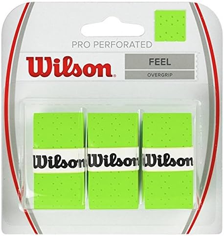 WILSON Pro Overgrip Perforated 3 Pack - White - Tennis - Badminton - Squash