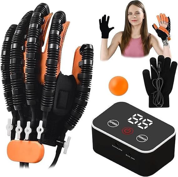 Finger and Hand Function Workout Recovery Device, Robotic Rehabilitative Gloves for Finger Exercising, Stroke Therapy Equipment Hand Function Rehabilitation