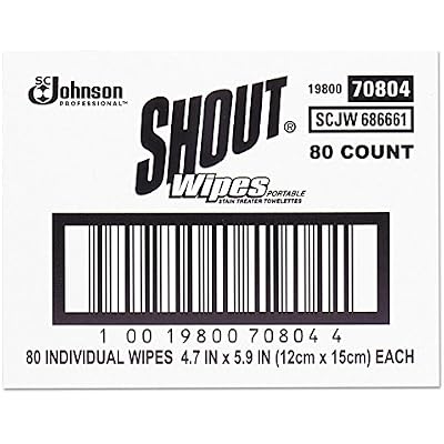 Shout Wipe & Go Stain Remover Wipes, 80 Count