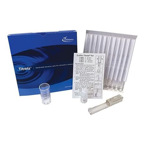 CHEMetrics K-9610 Sulfite (Free) Titrets Kit, 10-100 ppm