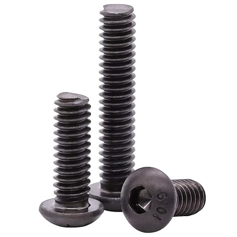 M10 x 30mm (10 pcs) Button Head Socket Cap Screws Bolts, Grade 10.9 Alloy Steel, Black Oxide Finish, Full Machine Thread
