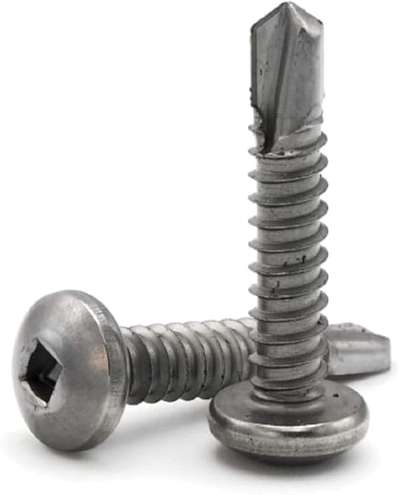 #8 Square Drive Pan Head Self Drilling Screws 410 Stainless Steel TEK Sheet Metal Screws #8 x 3/4 inch Qty 100