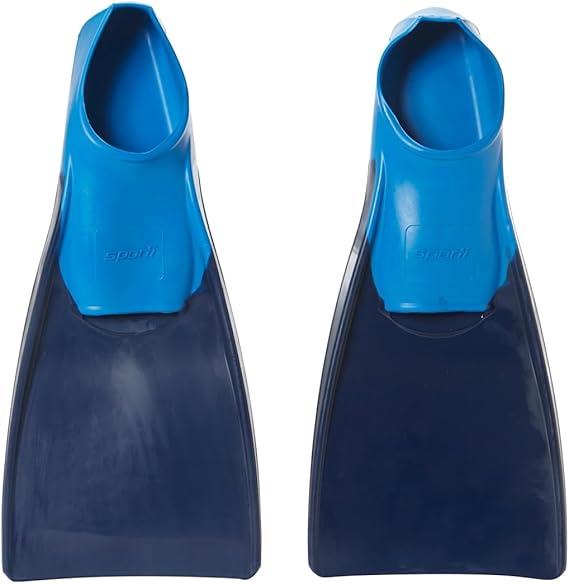 Sporti Unisex-Adult & Kids Long Floating Swim Fins for Pool Lap Swimming | Rubber Flipper, Long-Blade Kick Aid, Slip-on Foot Pocket,Technique Drills,Body Position, Recreational Swimming & Snorkeling