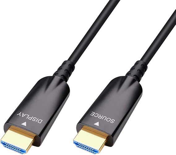 DTECH 25ft Fiber Optic HDMI Cable 4K 60Hz 1080p HD Video 3D ARC HDCP CEC High Speed Long Cord for Computer Monitor TV Projector (25 Feet, Black)