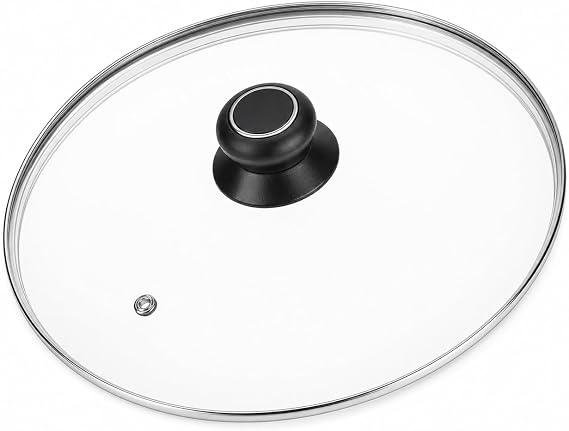 10.25 Inch Tempered Glass Lid for Lodge 10.25" Cast Iron Skillets & 5QT Dutch Ovens - Universal Cover for Frying Pans, Skillets, Pots & Dutch Ovens