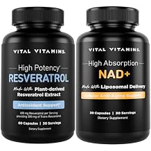 Vital Vitamins Resveratrol Capsules + NAD+ Supplement