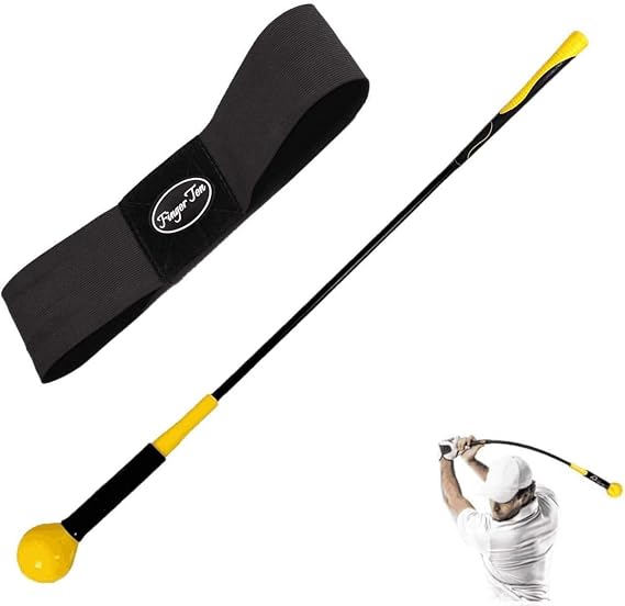 FINGER TEN Golf Swing Trainer Aid Correction for Strength Grip, Golf Warm-Up Stick Length 40 Inch or 48 Inch for Men Women Indoor Outdoor Tempo Flexibility for Perfect Swing