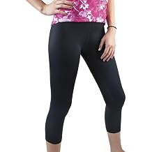 Plus Women's Unpadded Spandex Exercise Capri Black 3XL