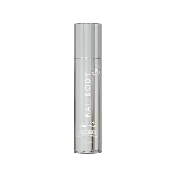Bali Body Self Tan Body Mist | Vegan, No Transfer, Non-Sticky Formula | 100% Natural DHA, Dye-Free | 360o Micro Mist for Seamless Application | Dark, True to Tone Tan in 4-6 Hours (200 ml/6.76 fl oz)