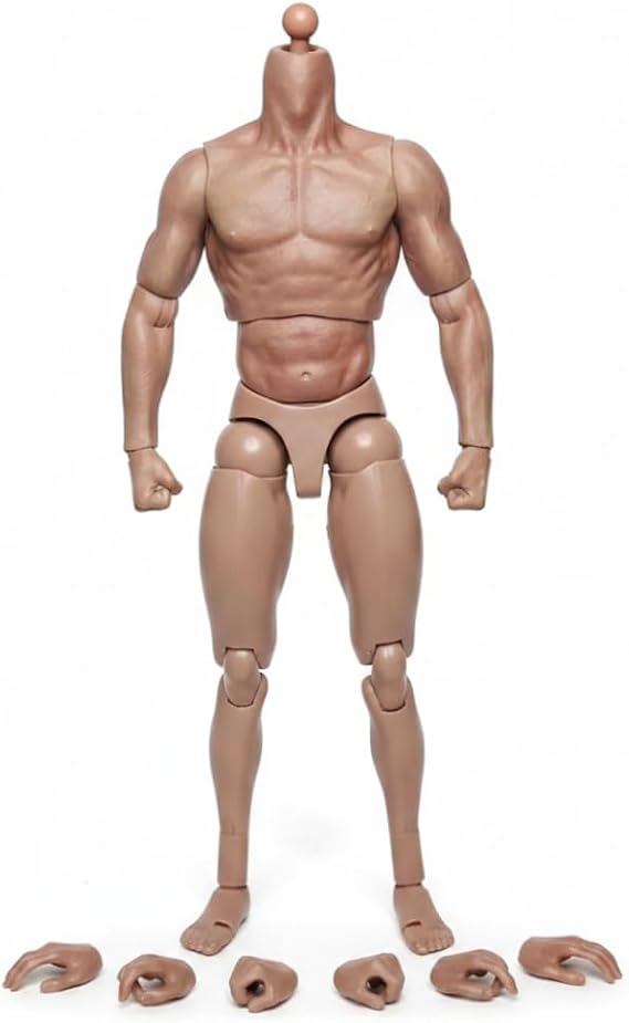 poseable figure, 1/6 Scale Articulated Action Figures- High-realism Muscle Poseable Action Figure Body With 30+ Movable Joints, Compatible With /6 Clothes & Accessories