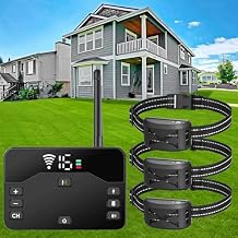 Wireless Dog Fence, 2-in-1 Electric Dog Fence & Remote Training Collar, Waterproof, Cover Up to 8 Acre Portable Pets Safe Containment System, Vibration & Shock, Suitable for All Dogs,for3dogs
