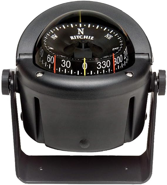 Ritchie Navigation HB-741 Helmsman Bracket Mount Compass - CombiDial, Black with Black Dial, 3.75-inch Combi