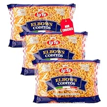 La Fe Elbow Macaroni Pasta 16oz - 3 Pack - Unenriched Semolina Wheat Pasta Italian Elbows - Cholesterol & Sodium Free