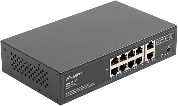 Lanberg Switch PoE+ Rack 10/19 RSFE-8P-2GE-120
