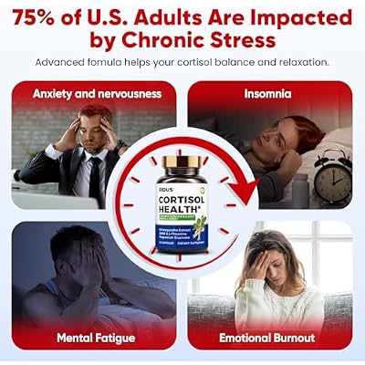 Fidus Cortisol Supplement for Women & Men with Ashwagandha, Magnesium & Rhodiola, Powerful Cortisol Manager for Stress Relief, Relaxation & Adrenal Support, L-Theanine Formula, USA Made, 60 Capsules