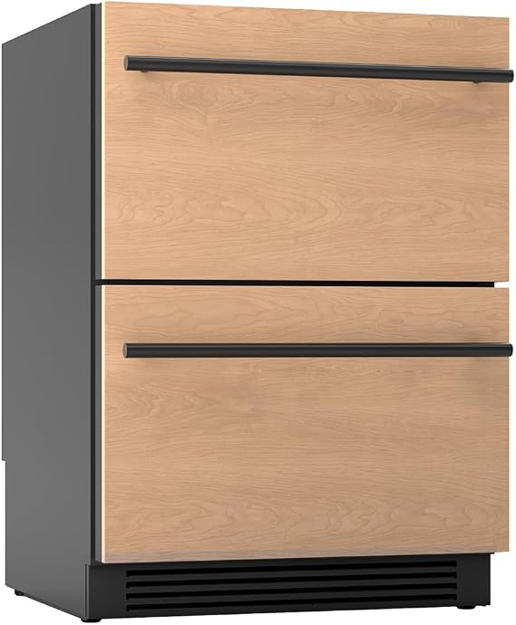 Zephyr Presrv 24 Inch Panel Ready Refrigerator Freezer Drawers | Dual Zone Built In Fridge - Modes for Freezer Fridge and Pantry, LED Lighting, Soft Close (Panels, handles are not included)
