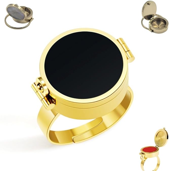 HISKI Lip Balm Ring for Finger, Lipstick Ring Storage Design Like Wearing an Accessory,Unique Lipbalm Rings for Women