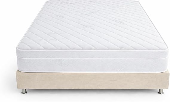 Queen Mattress 10 Inches 60X80 White Medium Firm Hybrid for Bed Queen Size Mattress Bonnell Springs Tight Euro Top High Density & Cool Comfort Foam Rolled in a Box