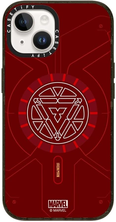CASETiFY for iPhone 14 Case - Impact Compatible with MagSafe | Iron Man CoLab | 8.2 ft. 4x Military Grade Drop Protection | Arc Reactor Case | Black