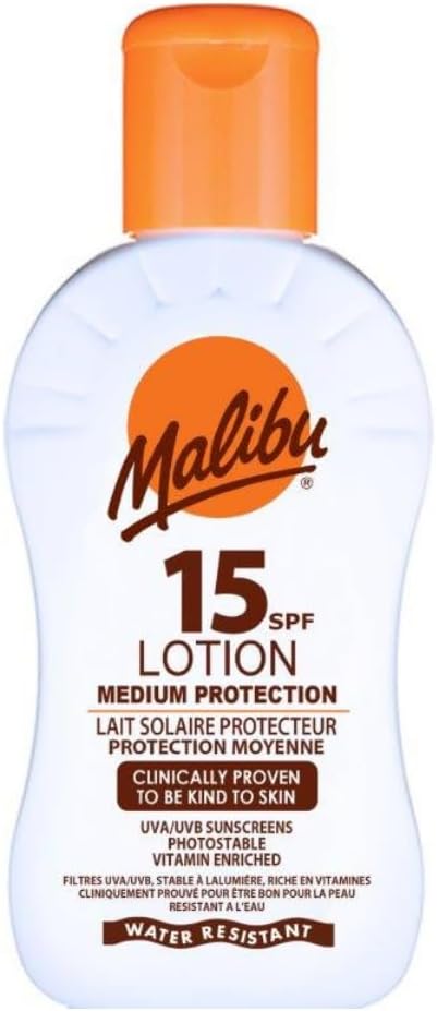 Malibu Sun SPF 15 Sun Lotion, Moisturising Sunscreen for Body, 100ml