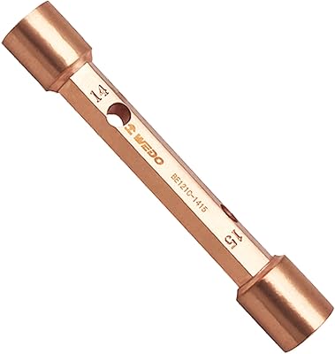 WEDO Non-sparking Double-End Hex 6 point Socket Wrench,20x22mm Metric Hex point Socket Wrench,Length 175mm,Used for Mechanical Repair,Beryllium Copper,Non-magnetic,DIN Standard,BAM & FM Certificate