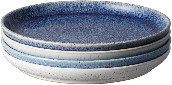 Denby Pottery Company LTD Denby Studio Small Coupe Plate Set of 4 Blue