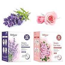 BeHoomi Steam Eye Mask, 20 Packs Heated Eye Mask, Self Heating Disposable SPA Warm Compress for Eyes (Lavender & Rose)