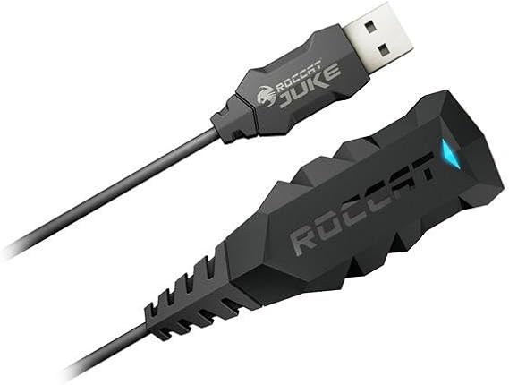ROCCAT Juke - Virtual 7.1 Plus USB Stereo Soundcard and Headset Adapter for PC Computer Gaming Headphones, Surround Sound, USB Sound Card Compatible with Stereo Headsets
