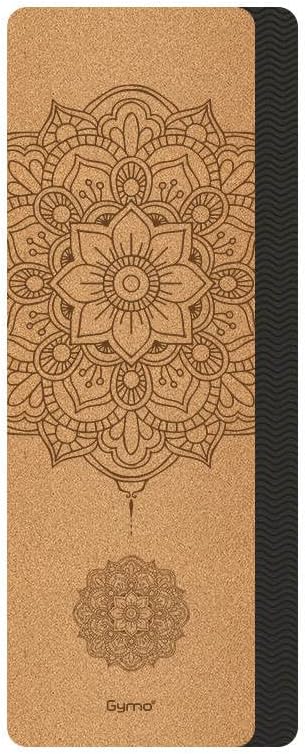 Gymo Pro Series Hizalamalı 5mm Doğal Mantar Cork Yoga Matı Pilates Minderi Mandala