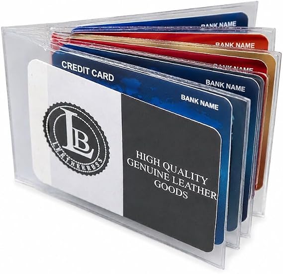 Plastic Wallet Sideway Insert for Bifold Trifold Wallets - 6 Pages
